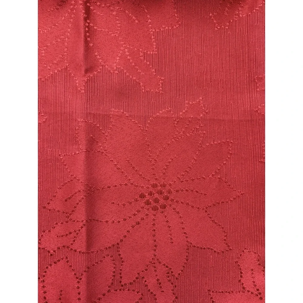 Red Poinsettia Jacquard Cloth Napkins Set Of 2 Red Christmas‎ Holiday Dining